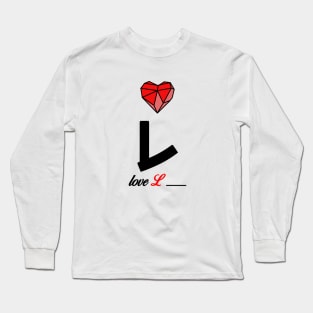 Initial love letter L for valentine Long Sleeve T-Shirt